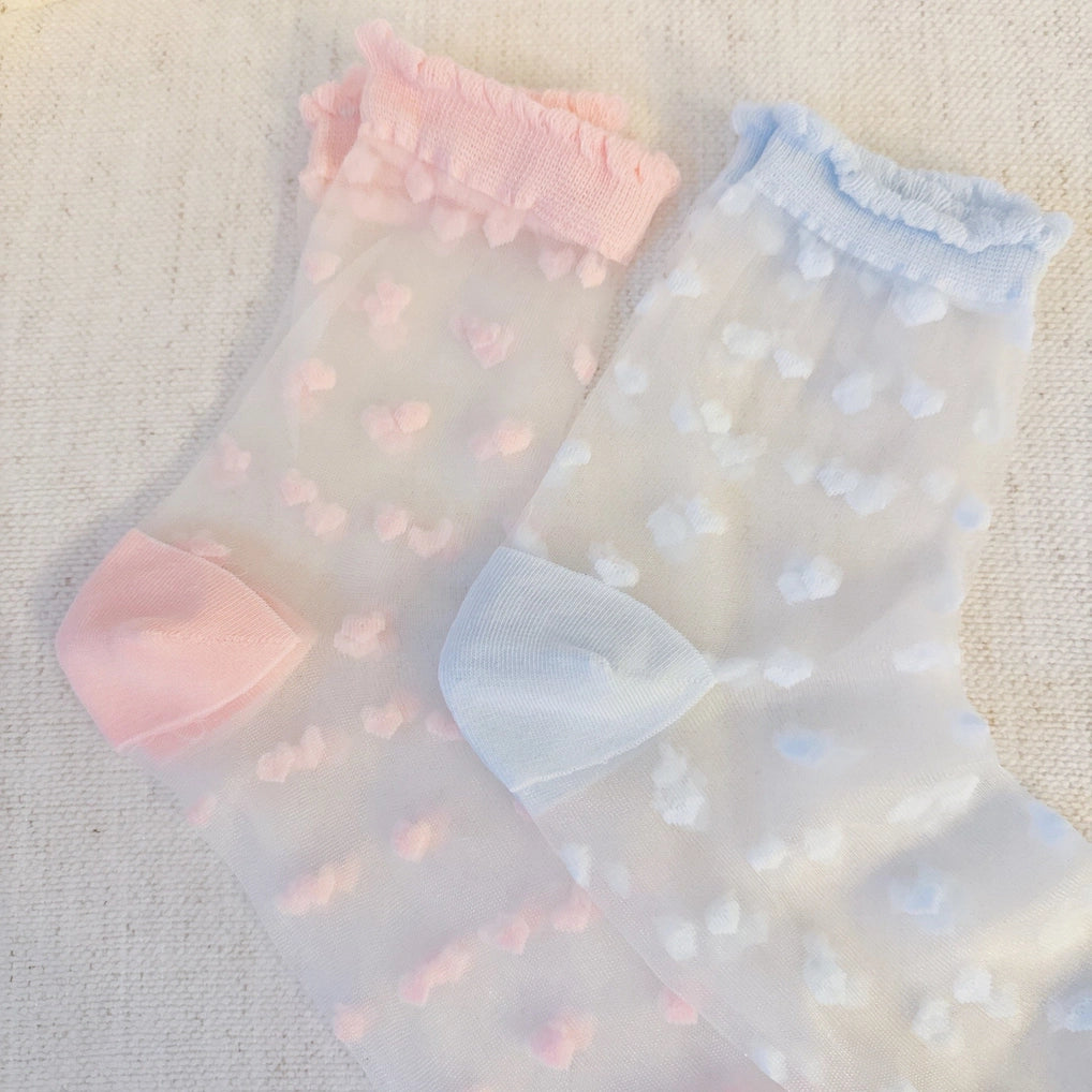 Heart Sheer Socks Set of 2