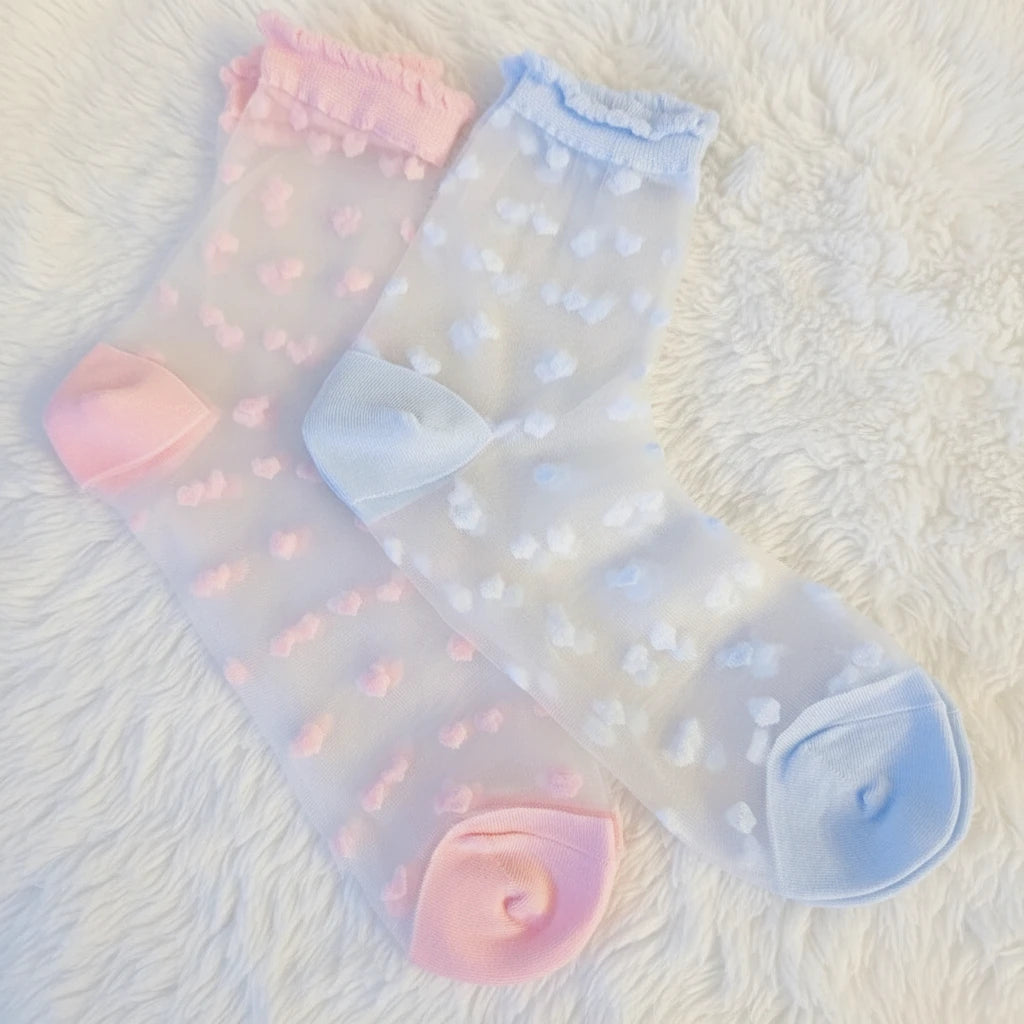 Heart Sheer Socks Set of 2