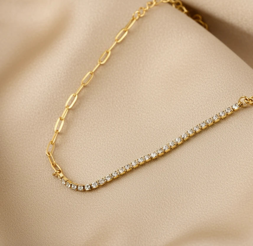 Lilla Paperclip Tennis Bracelet