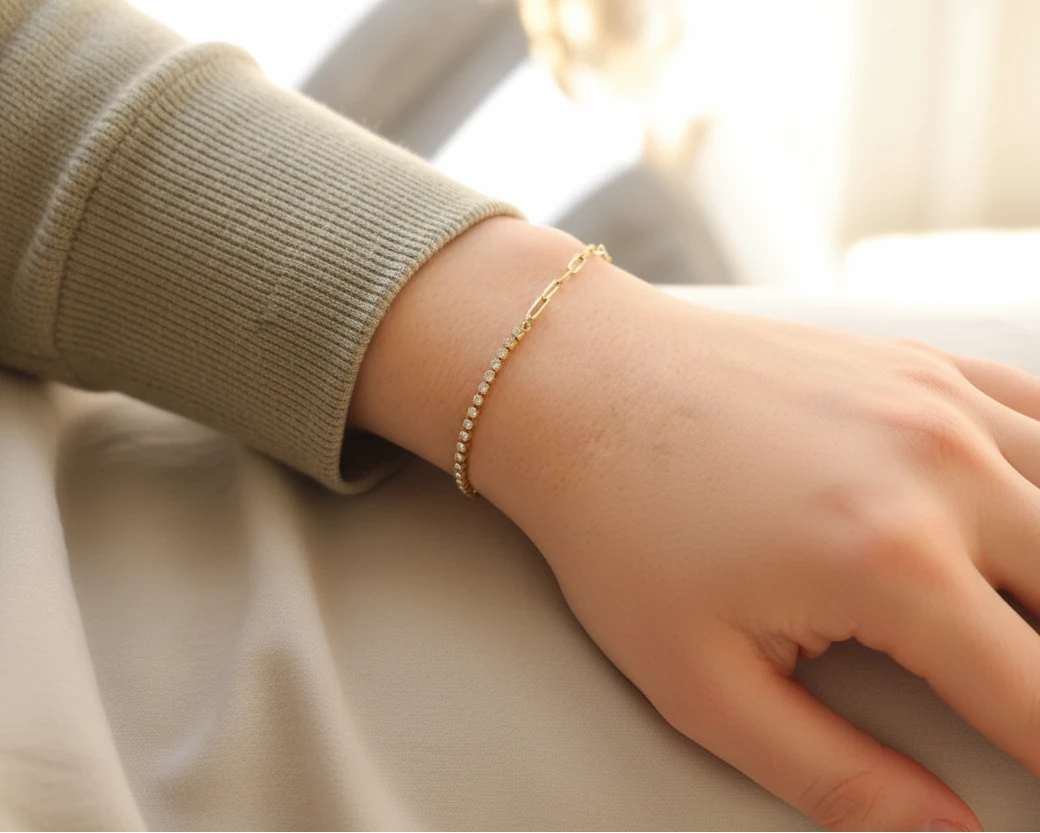 Lilla Paperclip Tennis Bracelet