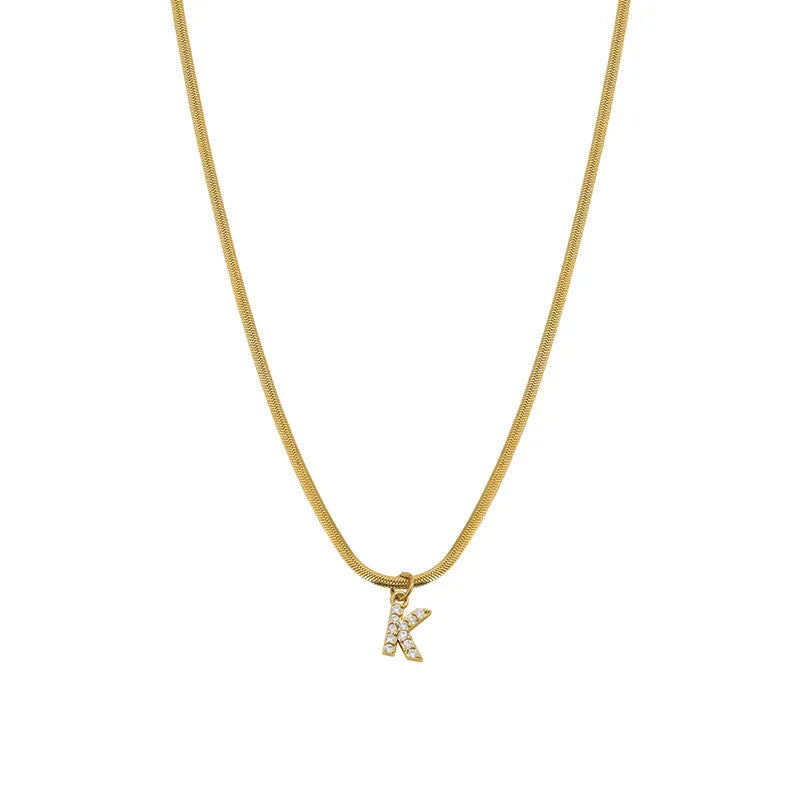 Initial Herringbone Necklace
