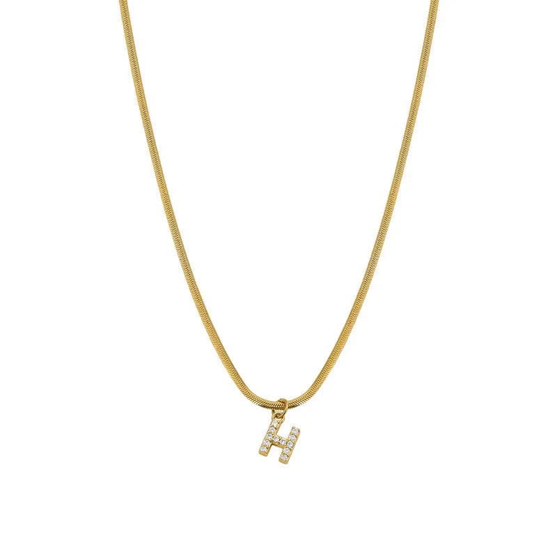 Initial Herringbone Necklace