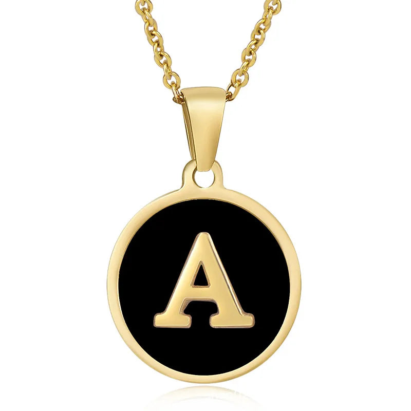 Initial Round Shell Necklace