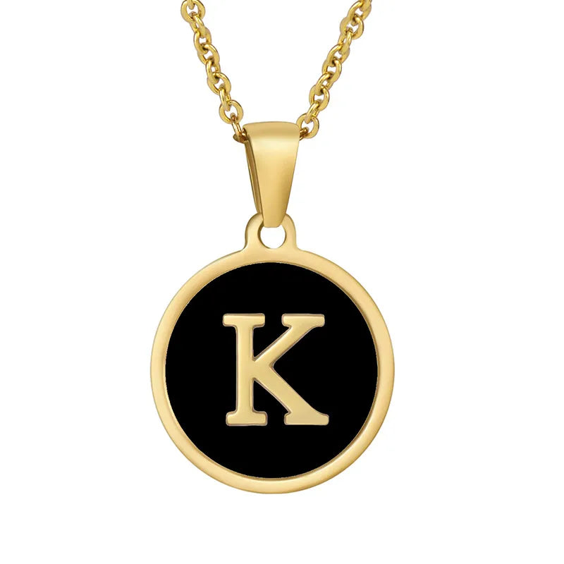 Initial Round Shell Necklace