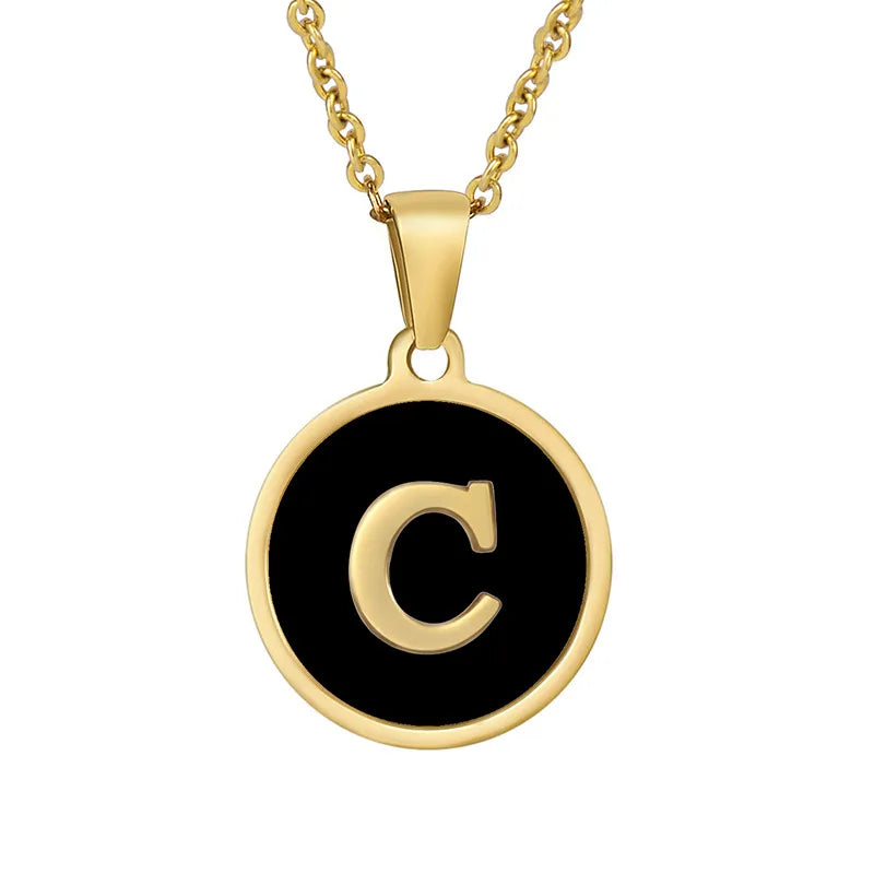 Initial Round Shell Necklace