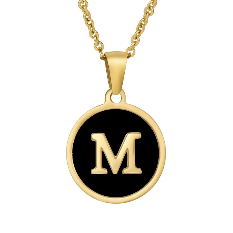 Initial Round Shell Necklace