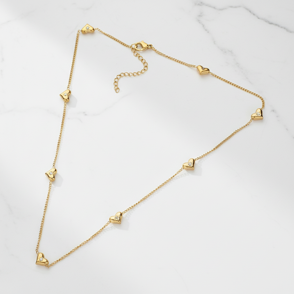 String of Hearts Necklace