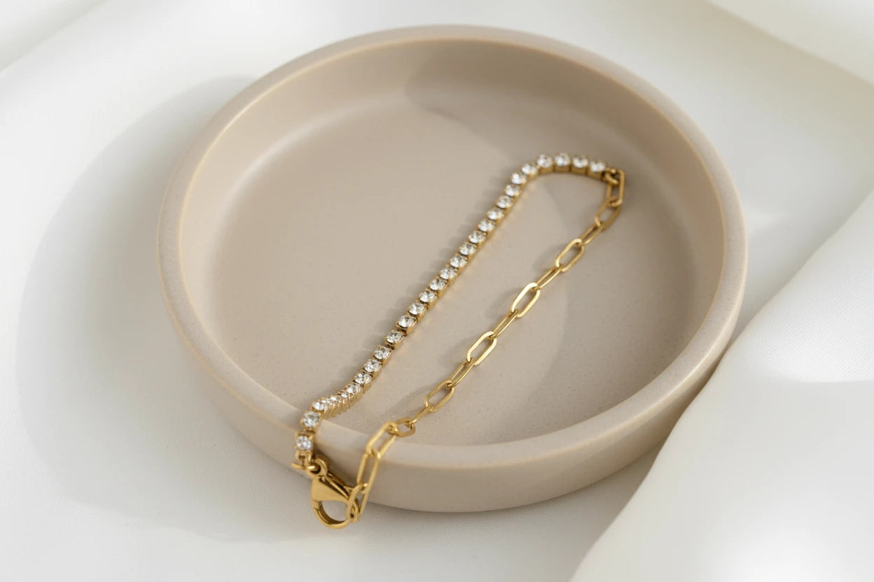 Lilla Paperclip Tennis Bracelet