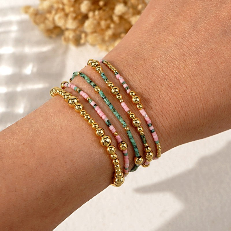 Multi Stone Ball Chain Bracelet