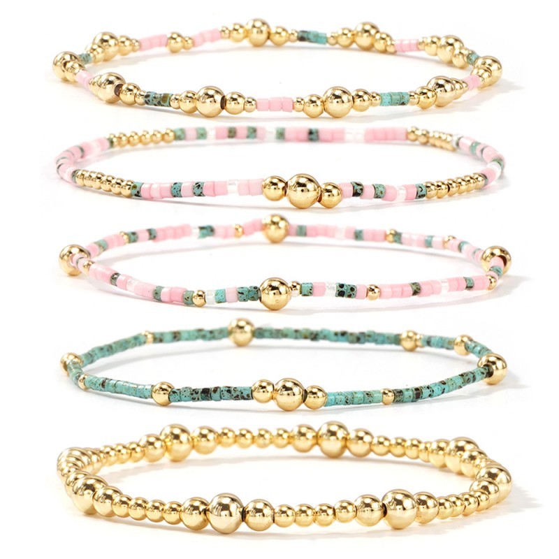 Multi Stone Ball Chain Bracelet