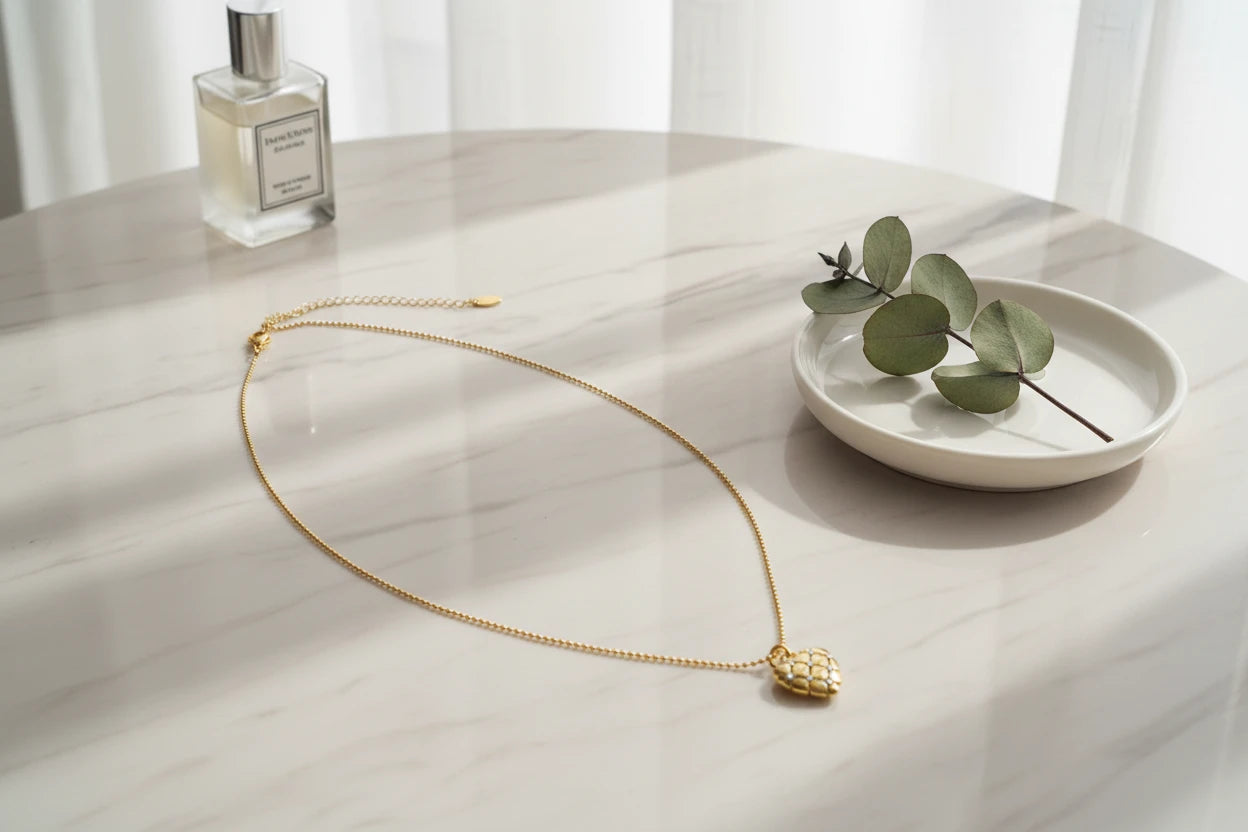 Katherine Quilt Heart Necklace