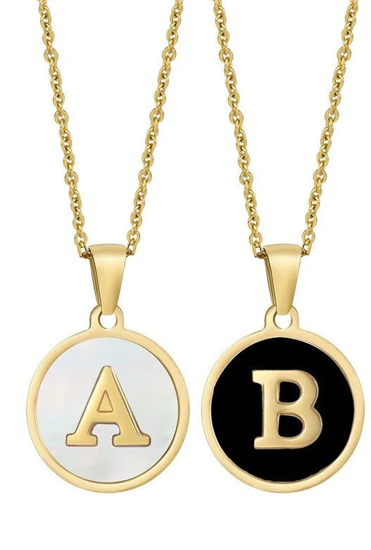 Initial Round Shell Necklace